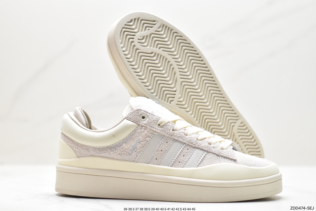 Original box Bad Bunny x adidas originals Campus Bad Bunny white casual sports sneakers FZ5823