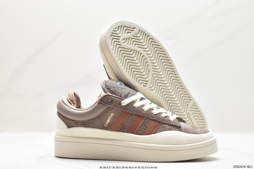 Original box Bad Bunny x adidas originals Campus Bad Bunny white casual sports sneakers FZ5823