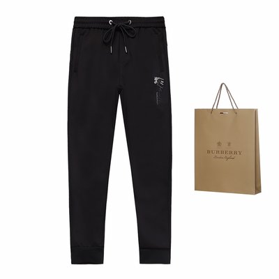 Burberry Clothing Pants & Trousers Black Embroidery Cotton Casual