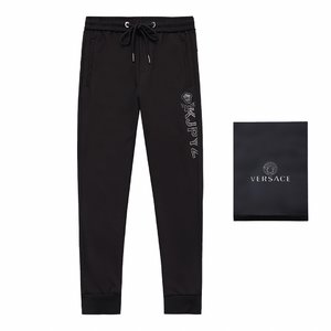Versace Clothing Pants & Trousers Black Embroidery Cotton Casual