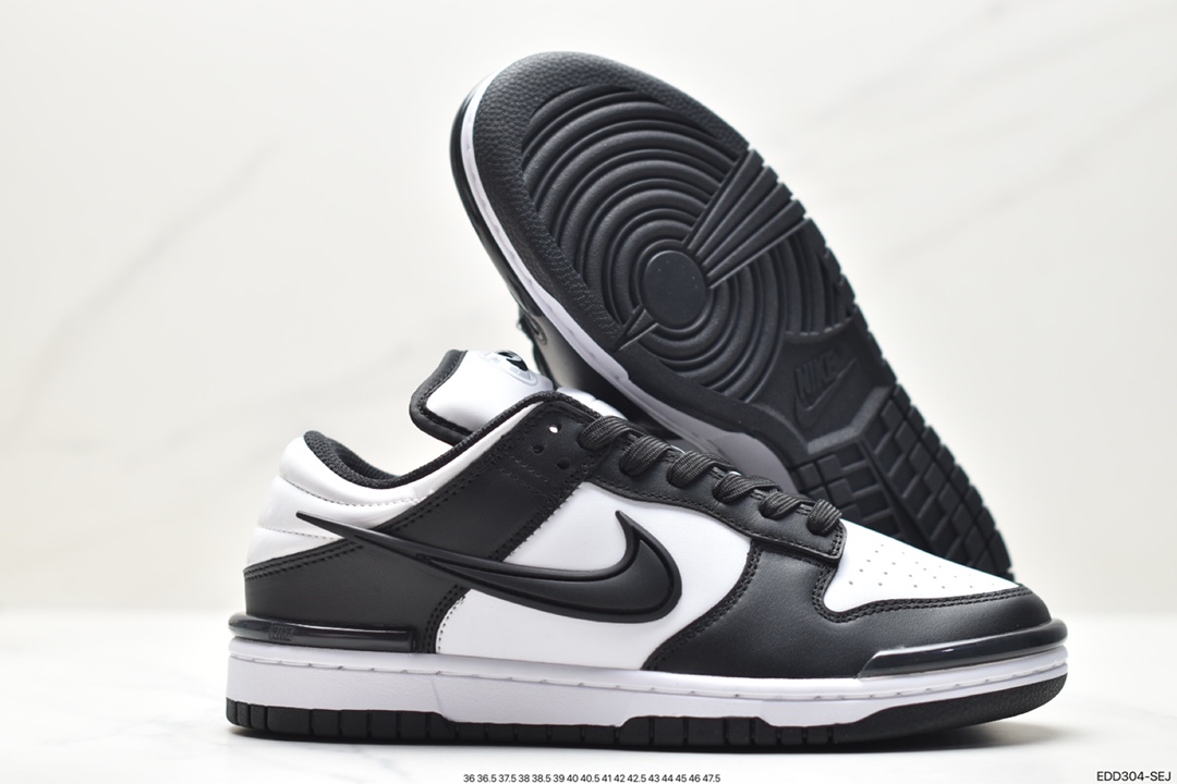 Nike SB Dunk Low Twist ”Panda” Dunk Enhanced Edition Series Low-top Sneakers ”Black and White Panda Three-dimensional Hook” DZ2794-101