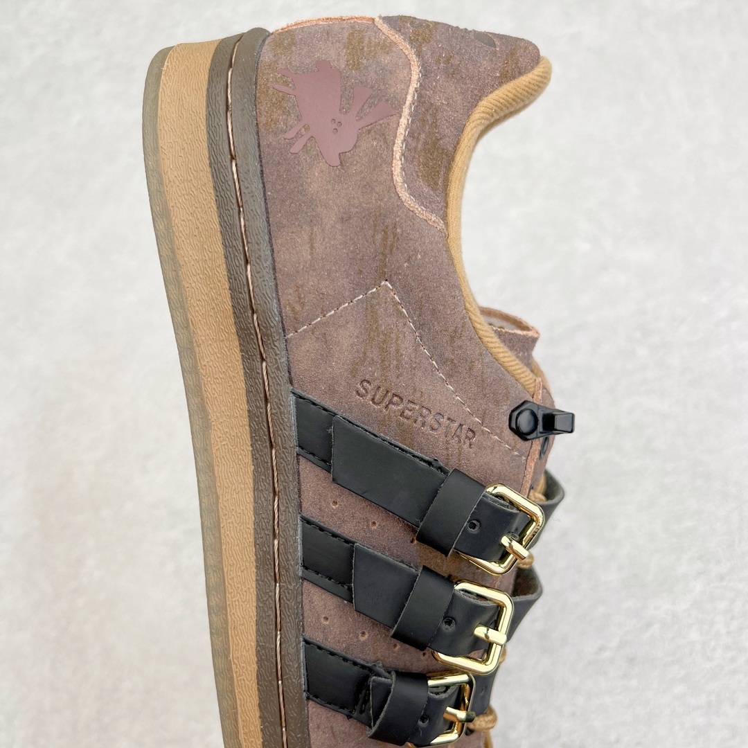 图片[8]-＃绿X特供 Melting Sadness × AD Originals Superstar \\\”Karoro Hole\\\” 经典贝壳头休闲板鞋 联名黑棕 H06344 独家控货 平台正单 全鞋百分百原材料 全鞋电脑针车 Logo针车间距针数原版一致 皮料切割冲裁零瑕疵 原鞋一致含胶量大底 原盒中文内外标 大几率过验 不对比市面只对比原鞋 只服务最高端市场 尺码：35 36 36.5 37 38 38.5 39 40 40.5 41 42 42.5 43 44 44.5 45-选品中心