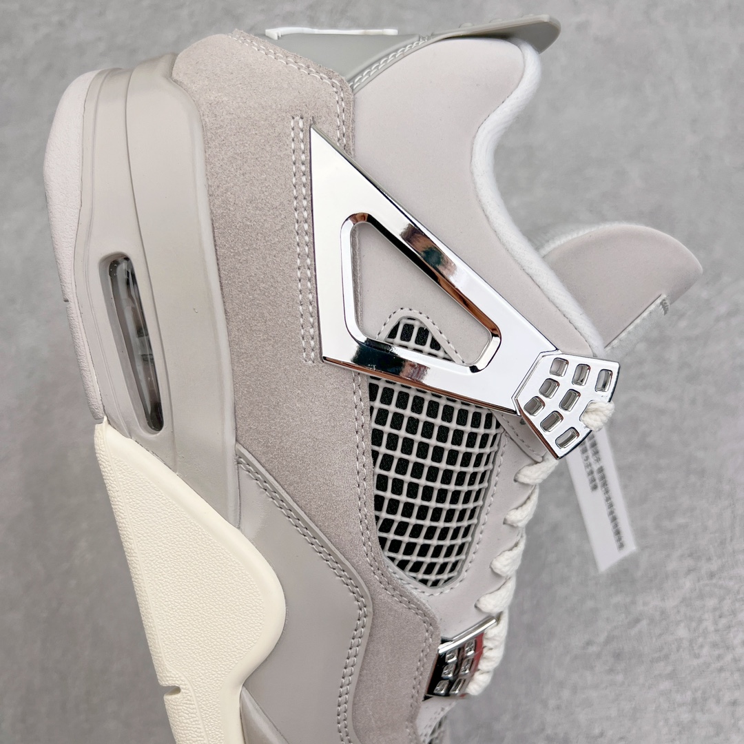 图片[6]-零售💰390 ＃PK纯原 Air Jordan AJ4 Retro 电镀银 AQ9129-001 耗时半年巨作 全套原纸板楦头开发 原厂特供皮料加持 确保原汁原味 完美呈现四代版型 一比一鞋头弧度高度鞋身弧度 数据细节工艺流程均保持原鞋一致 原厂TPU网格鞋带扣 正确内里网布 菱角分明不变形无多余毛边 柔软性质感一致于原鞋 原厂织唛标 原厂飞人电绣工艺 尾指中部跳三针 独家绑鞋带手法 印刷中底布 四线拉帮 米色美纹纸贴合固定 进口港宝加持 后跟自然饱满 全鞋荧光划线卡点 追求极致完美 每一双都是工艺品 多重QC质检 超越公司货的品控标准 实实在在的免检产品 尺码：40 40.5 41 42 42.5 43 44 44.5 45 46 47.5 编码：by3936090-运动鞋