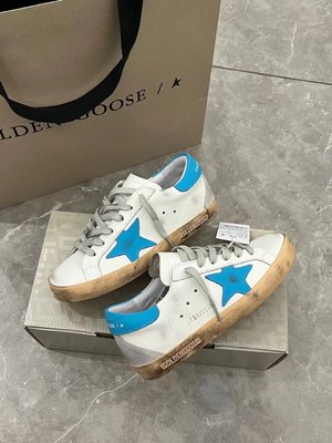 Best AAA+ Golden Goose Skateboard Shoes Single Layer Blue Gold Red White Yellow Unisex Cowhide Frosted Fall/Winter Collection