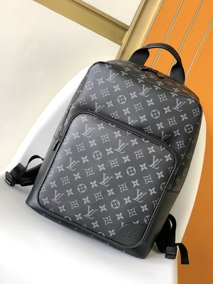 Louis Vuitton LV Dean Bags Backpack Black Grid Monogram Eclipse Sweatpants M45335