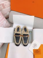 Hermes Kelly Shoes Half Slippers Mules Wholesale China
 Calfskin Chamois Cowhide Genuine Leather Sheepskin Fall/Winter Collection Fashion