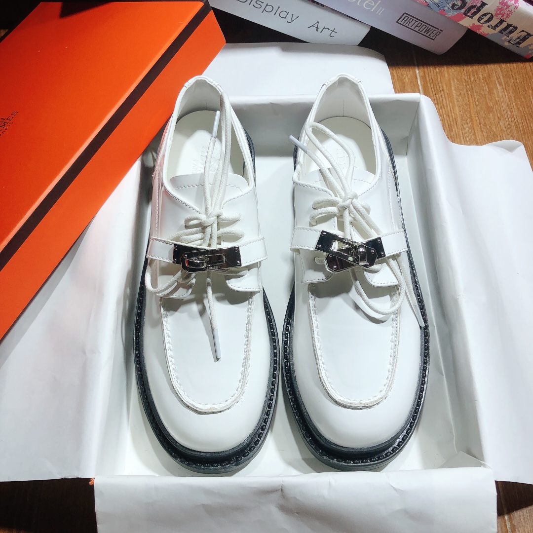 Hermes Buty codzienne Mokasyny Skórzane Buty Oxford Casual