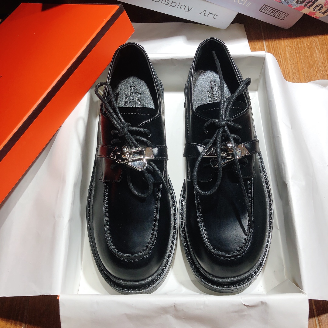 Hermes Buty codzienne Mokasyny Skórzane Buty Oxford Casual