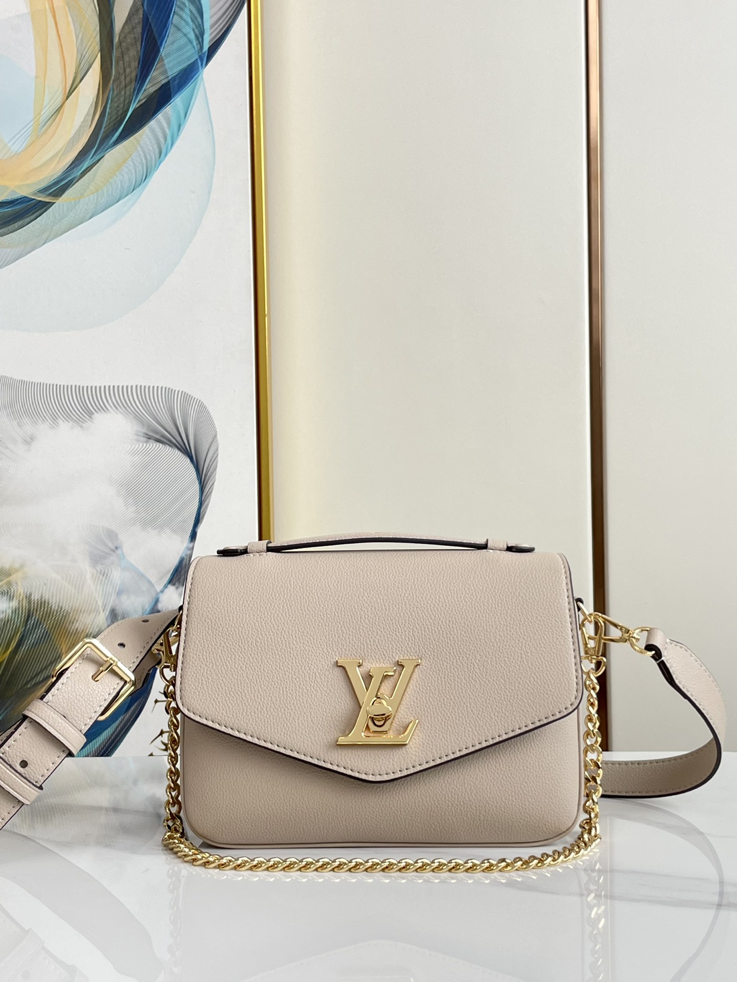 NO:175438,Genuine grade Original leather M22792 apricot 22×16×9.5 OXFORD Full leather chain crossbody bag, Genuine grade LV, louis vuitton, satchels, crossbody bags19860909正品级 原厂皮 M22792杏 22×16×9.5 OXFORD 全皮链条斜挎包,正品级LV,louis vuitton,satchels,crossbody bags,Bag