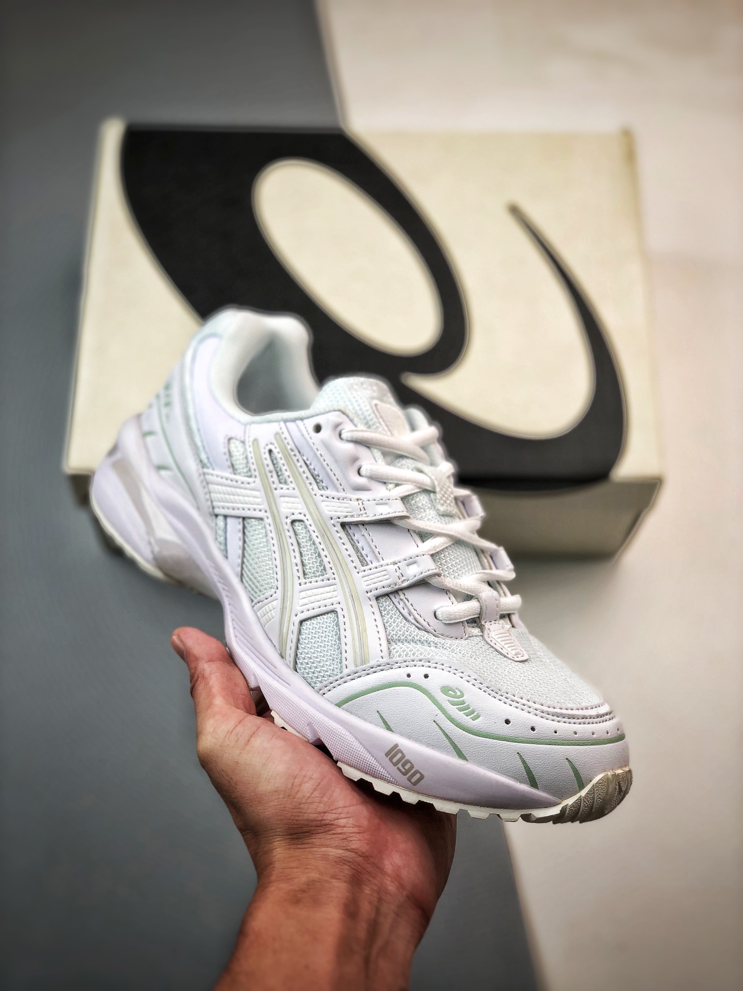 Asics Gel-1090 blanco zapatillas de ocio deportivas de estilo retro #desarrollo con horma y papel originales#…