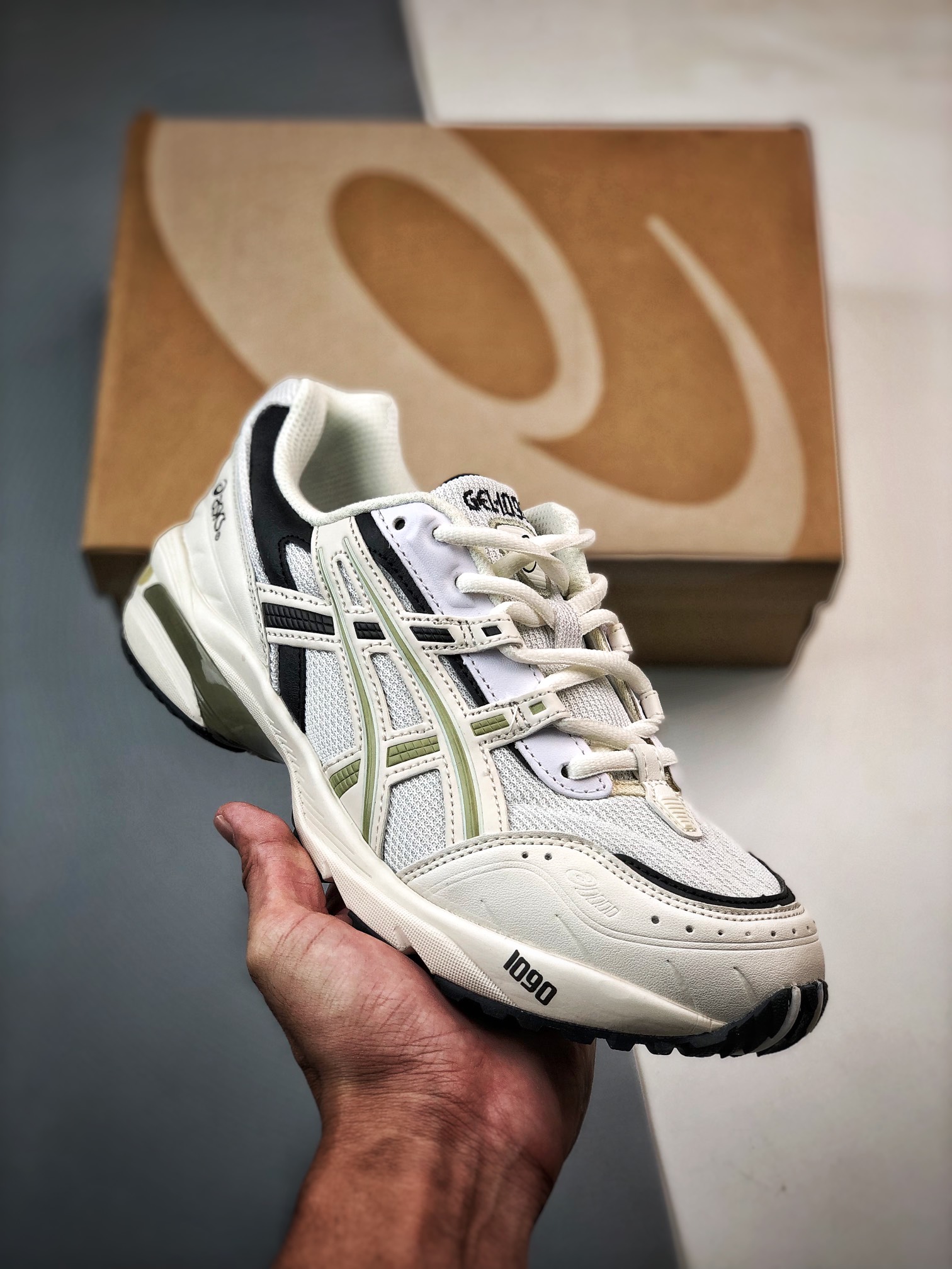 Asics Gel-1090 gris crema zapatillas de ocio deportivas de estilo retro #desarrollo con horma y papel origina…
