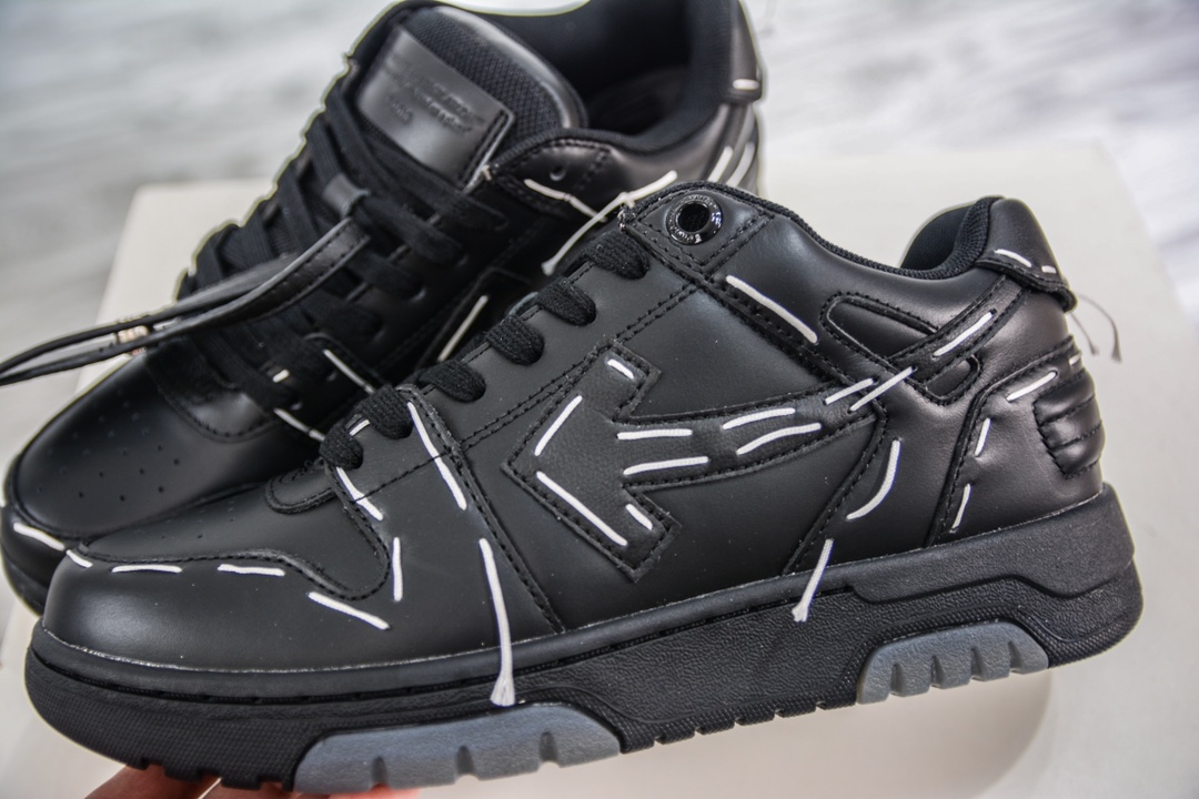 OFF-WHITE Out of Office All-black graffiti This Out Of Office sneaker gives the answer