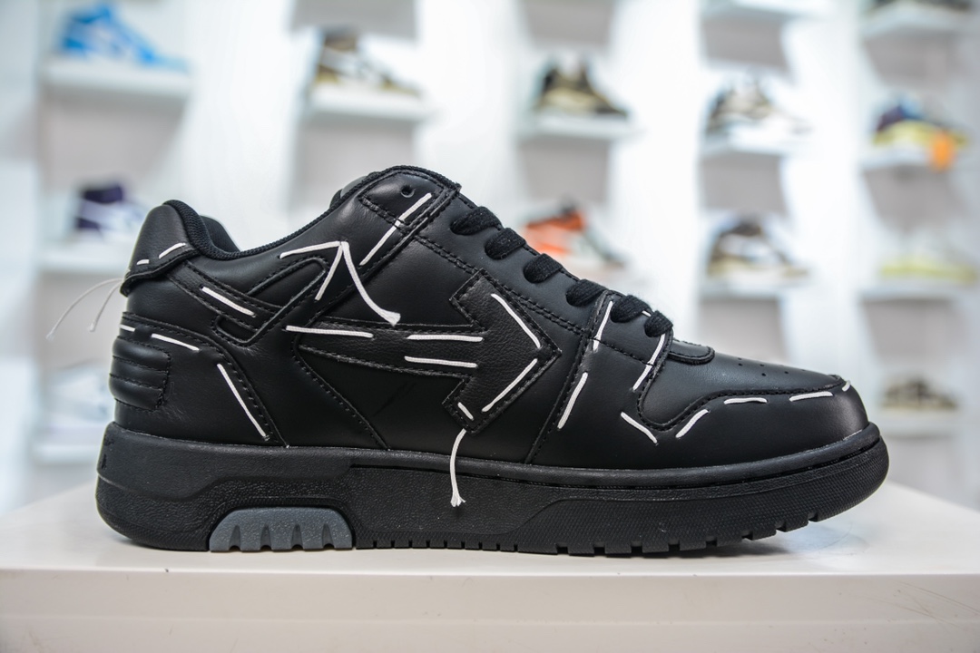 OFF-WHITE Out of Office All-black graffiti This Out Of Office sneaker gives the answer