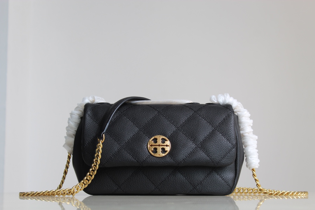 Tory Burch Tory Burch23年新款willa系列盖头包 山羊皮翻盖单肩斜挎包 肩带自由调节