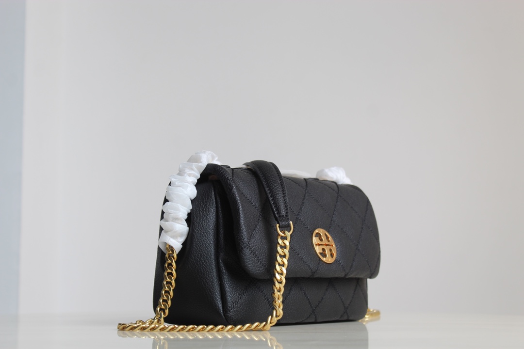 Tory Burch Tory Burch23年新款willa系列盖头包 山羊皮翻盖单肩斜挎包 肩带自由调节