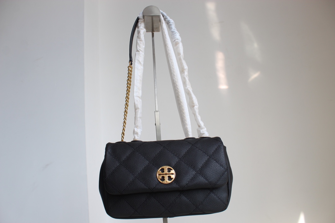 Tory Burch Tory Burch23年新款willa系列盖头包 山羊皮翻盖单肩斜挎包 肩带自由调节