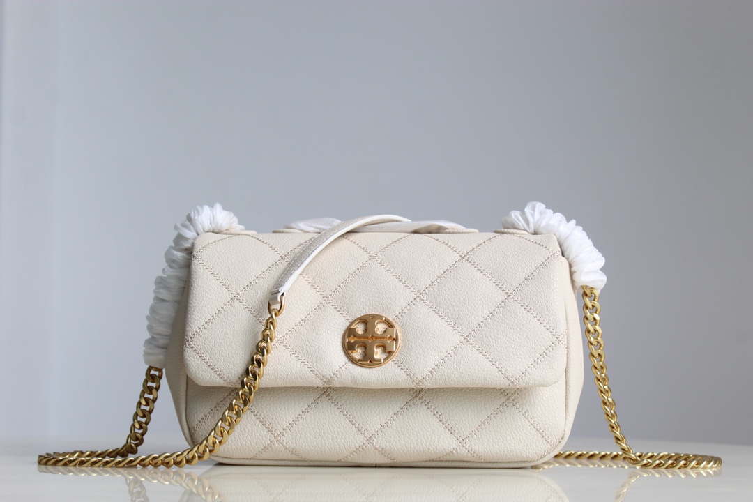 Tory Burch Tory Burch23年新款willa系列盖头包 山羊皮翻盖单肩斜挎包 肩带自由调节