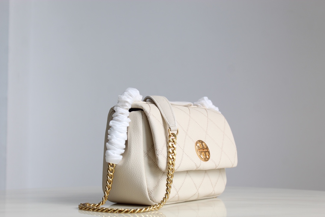 Tory Burch Tory Burch23年新款willa系列盖头包 山羊皮翻盖单肩斜挎包 肩带自由调节