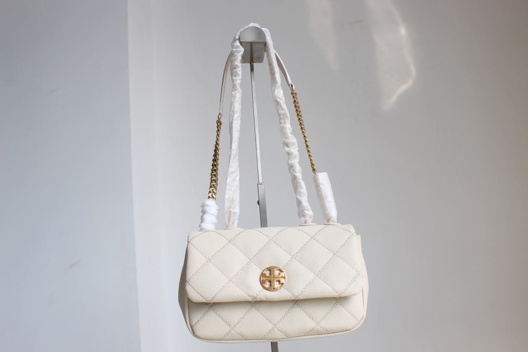 Tory Burch Tory Burch23年新款willa系列盖头包 山羊皮翻盖单肩斜挎包 肩带自由调节