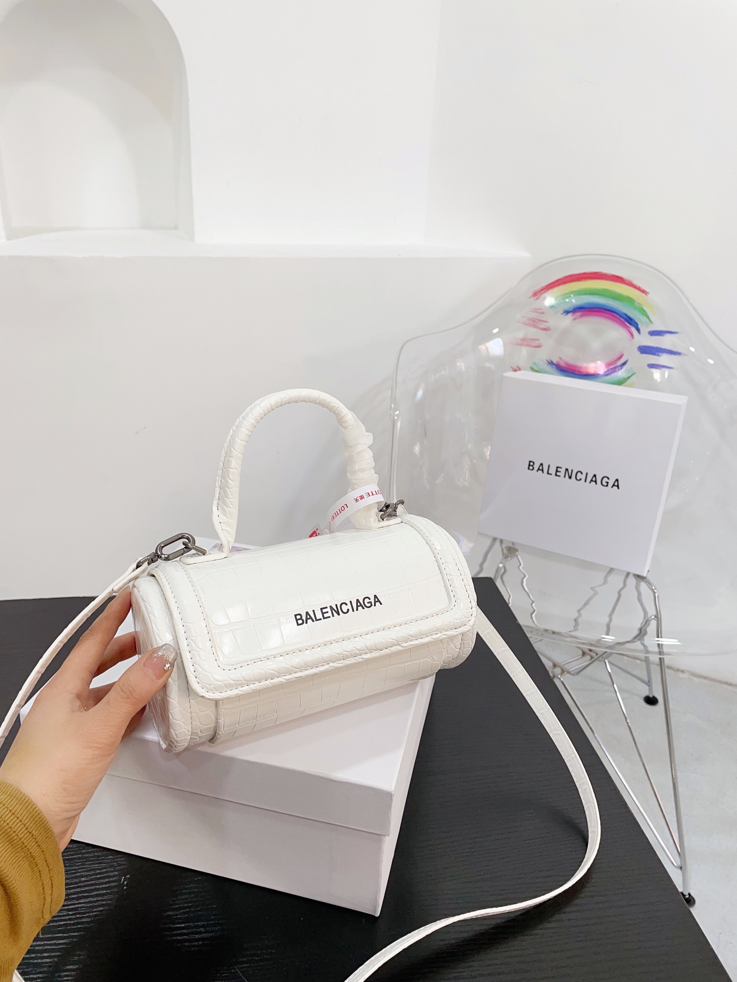 , Balenciaga Small Pillow Portable Bucket Bag in gift box is recommended. It has a simple and elegan