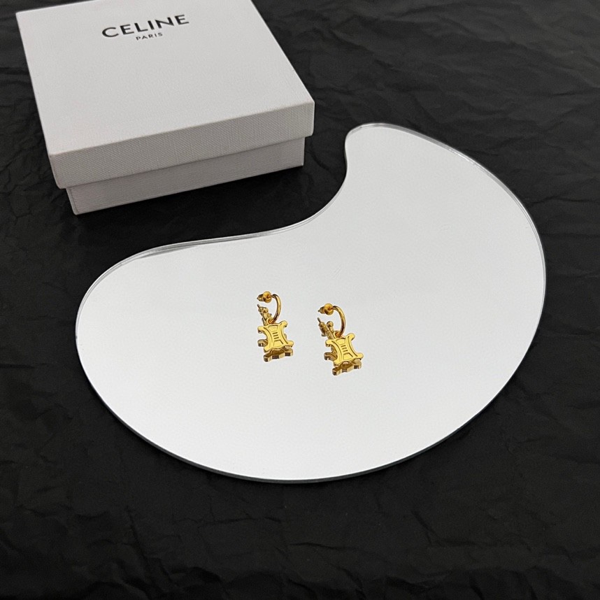 Buy High-Quality Fake
 Celine Jewelry Earring Necklaces & Pendants Yellow Engraving Brass Fashion