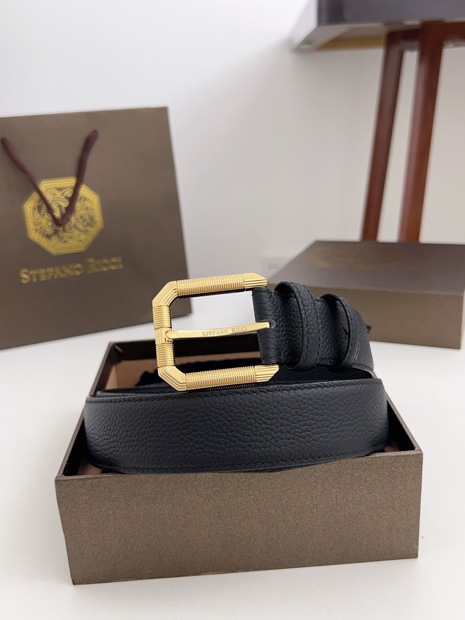 Real-Grade Stephen Man’s Belt: Original Single, 3.5cm Width, Pure Brass Pin Buttons.