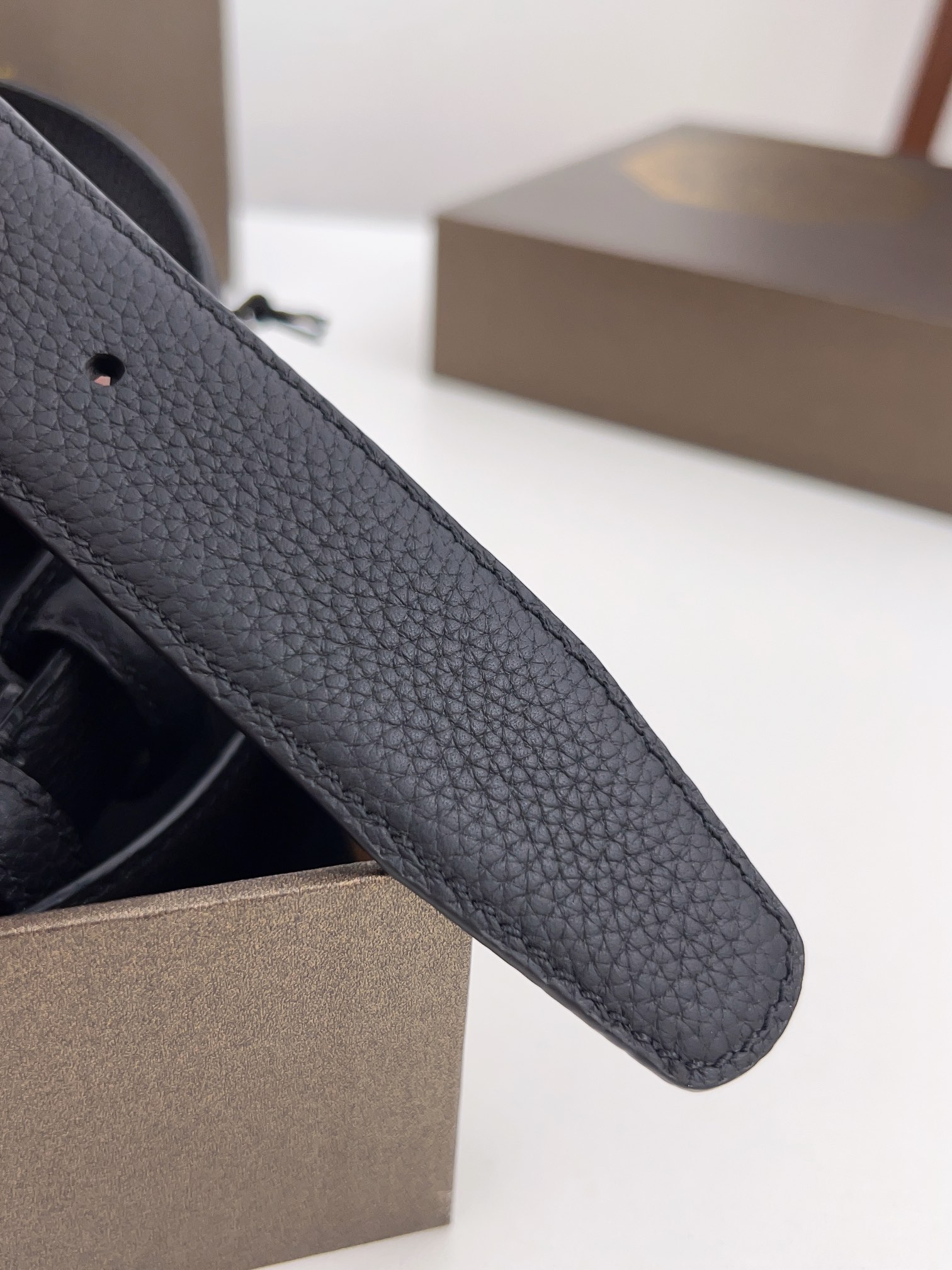 Real-Grade Stephen Man’s Belt: Original Single, 3.5cm Width, Pure Brass Pin Buttons. - 图片 5