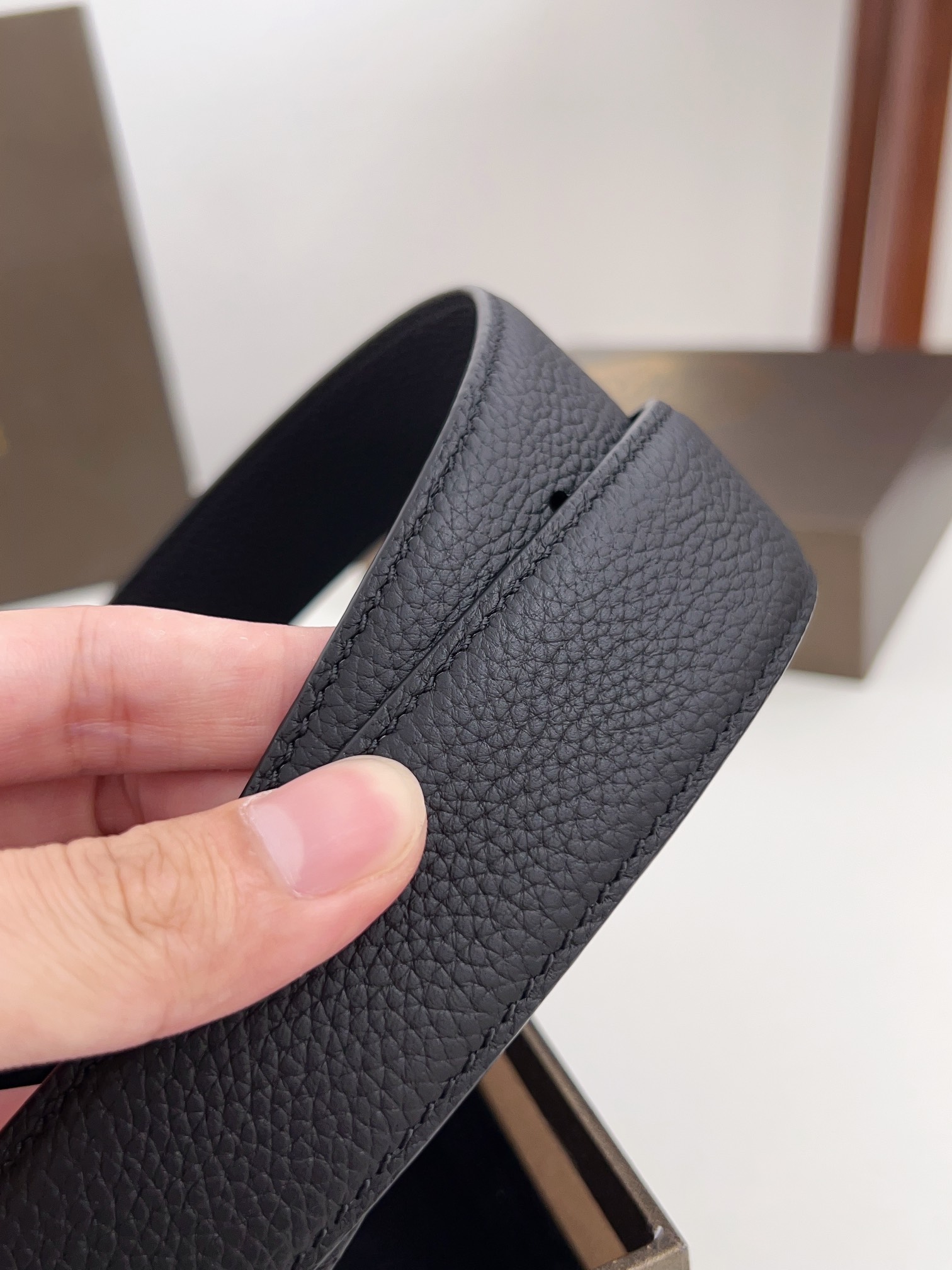 Real-Grade Stephen Man’s Belt: Original Single, 3.5cm Width, Pure Brass Pin Buttons. - 图片 6