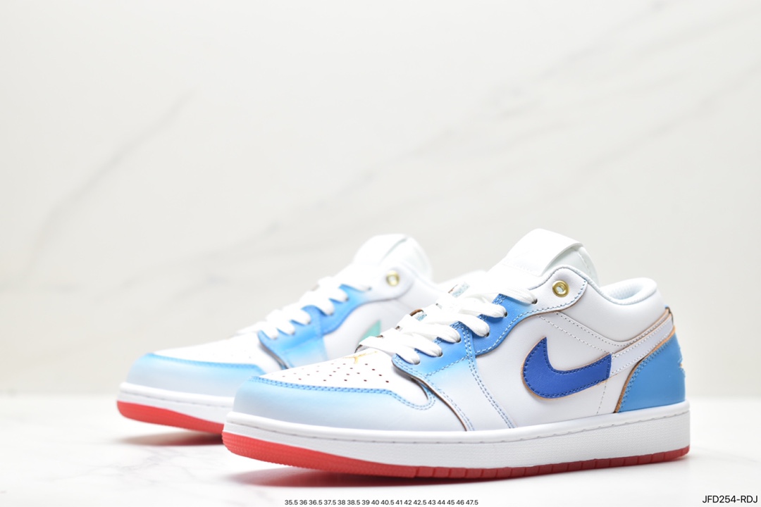 Air Jordan 1 Low White Blue Gradient Toe AJ1 Joe 1 Low Top Casual Shoes FN8895-141