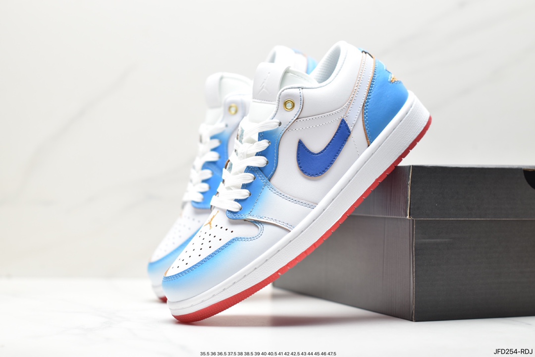 Air Jordan 1 Low White Blue Gradient Toe AJ1 Joe 1 Low Top Casual Shoes FN8895-141