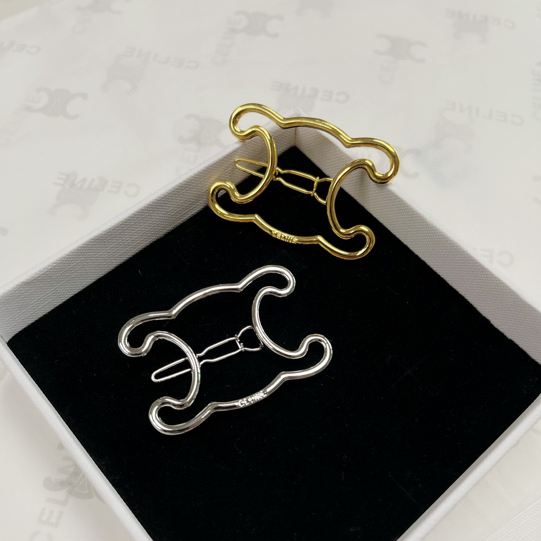 Celine New Hair Pin : Gold-Tone Triomphe Motif Pins for Updos 10 a1693569719877 2505