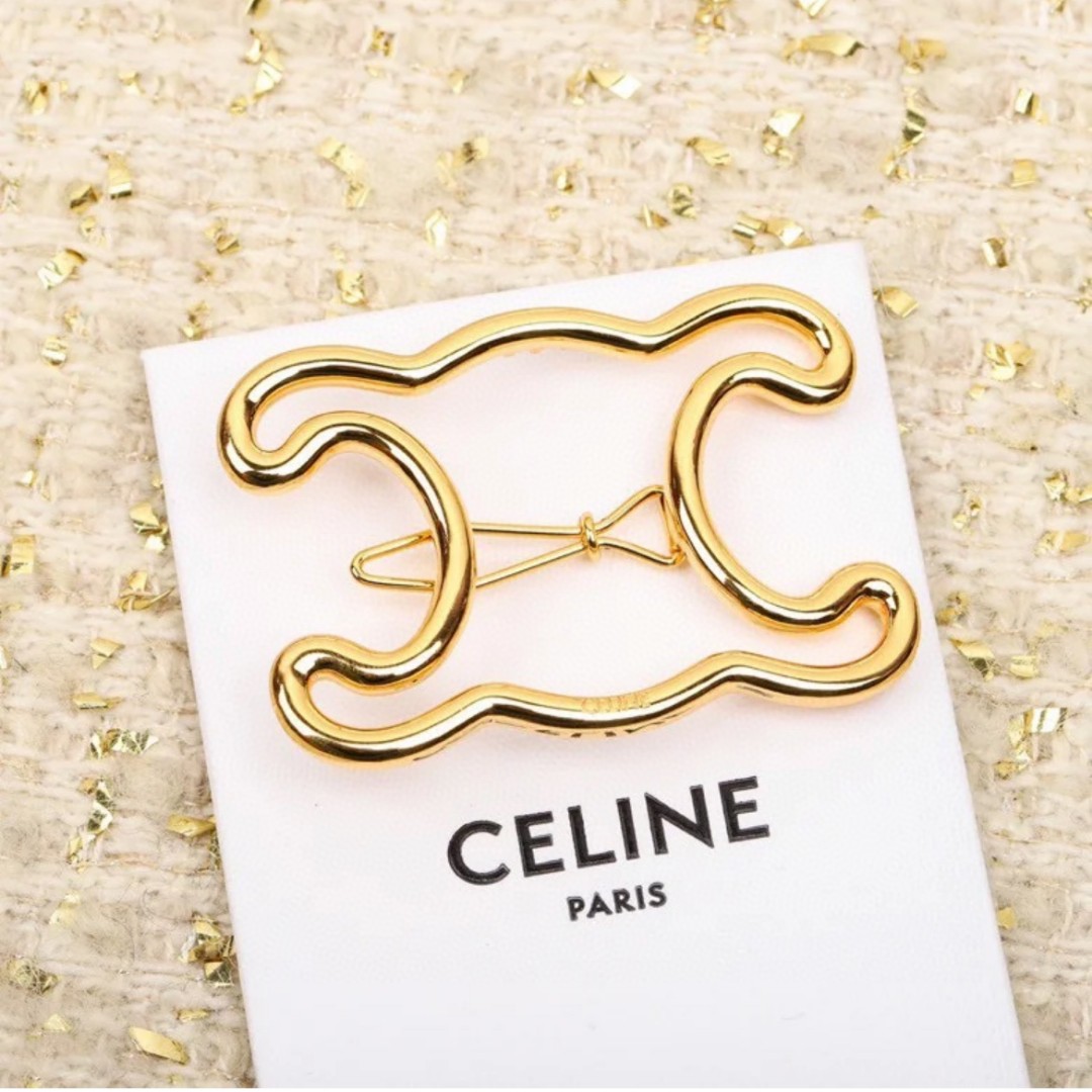 Celine New Hair Pin : Gold-Tone Triomphe Motif Pins for Updos 16 a1693569719880 0137