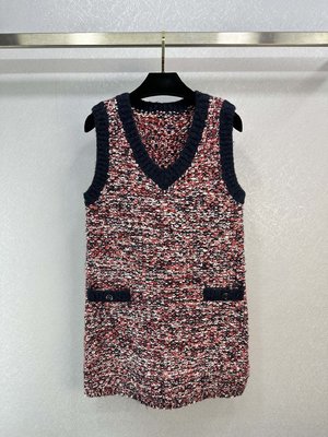Chanel Clothing Dresses Tank Top White Knitting Fall/Winter Collection