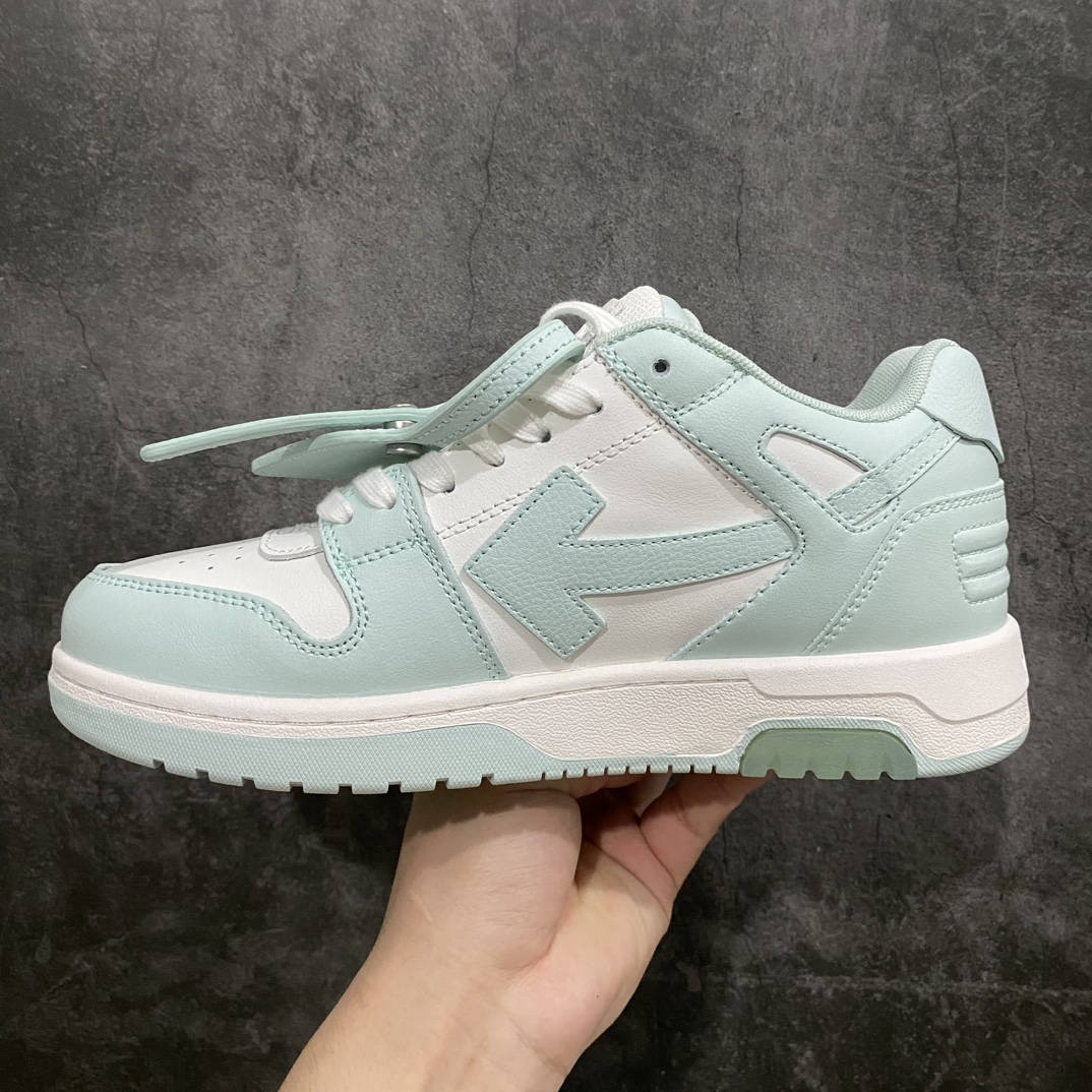 [Pure original] OFF-WHITE Out Of Office OW low-top fashion sneakers white and light green