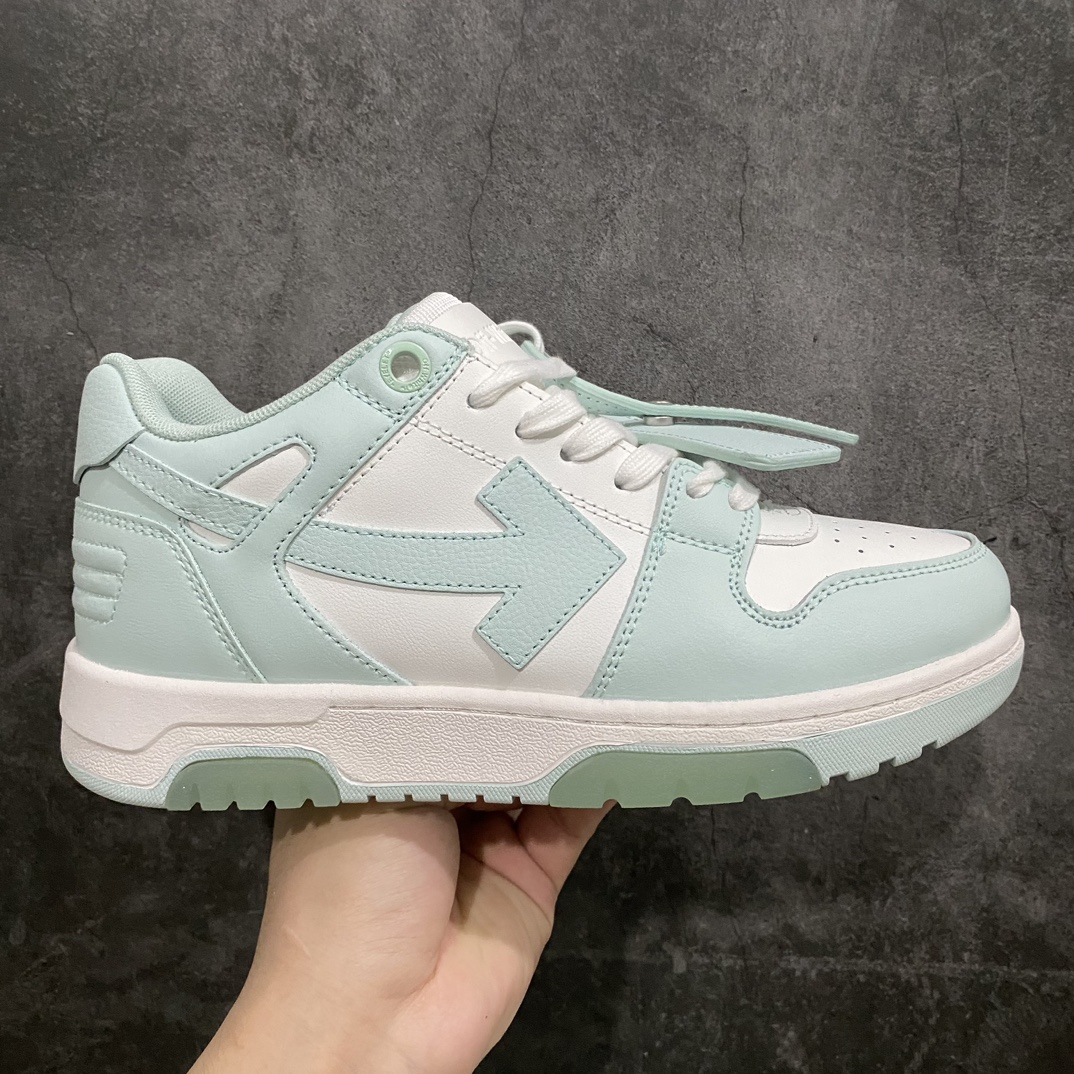 [Pure original] OFF-WHITE Out Of Office OW low-top fashion sneakers white and light green