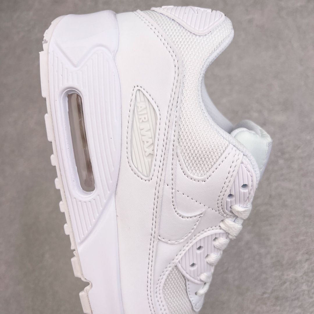 图片[6]-＃MX版 NK Air MAX 90 气垫复古减震跑步鞋 CN8490-100 经典重温 独家陆续补货 外单专供大厂出品 品质稳定 一百余色 终端操作 Air Max 90于1990年推出 来自Air Max系列 在Air Max 1的基础上改进而得 增加了气垫面积 外型上也更为流线 最特別的就是加入了菱纹塑胶嵌板 为Air Max 90增添了许多潮流气息 皮革鞋面 造就出色耐穿性和支撑力 Max Air缓震配置搭配泡棉中底 令Air Max 90轻盈而舒适 华夫格橡胶外底 铸就Air Max 90非凡的抓地力 而Air Max 90不仅是一双跑鞋 它成功跨越了时间的演进 成为了球鞋文化与潮流圈中最熟为人知的鞋款之一 尺码：36 36.5 37.5 38 38.5 39 40 40.5 41 42 42.5 43 44 44.5 45-选品中心