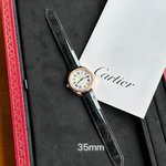 Cartier Watch Blue Set With Diamonds Crocodile Leather Automatic Mechanical Movement Alligator Strap