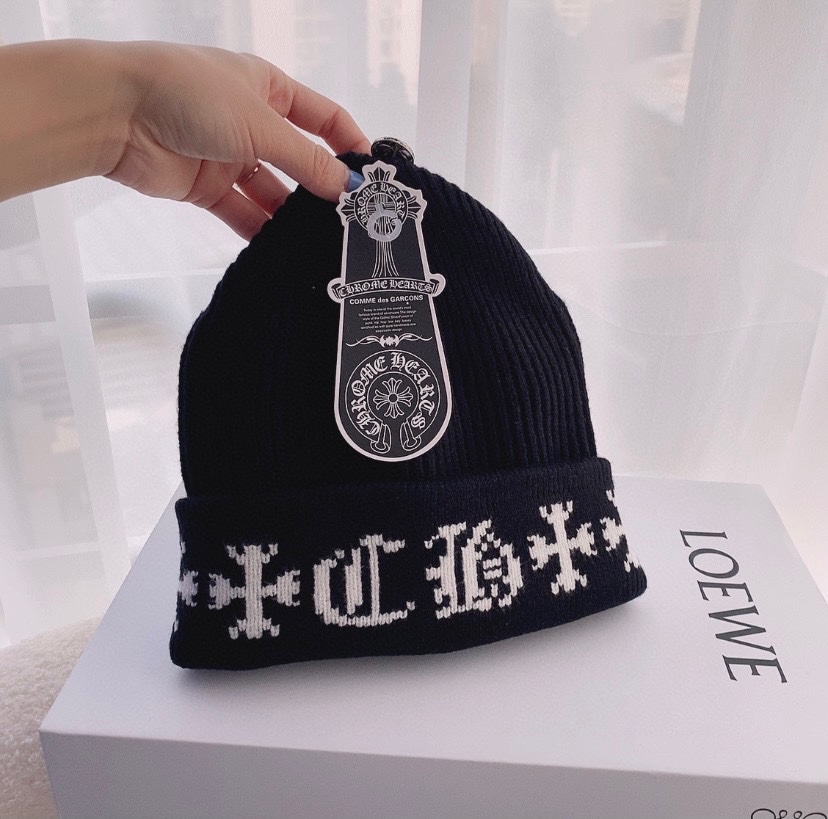 [Chrome Hearts Hats]Black khaki two-tone Head circumference 57cm