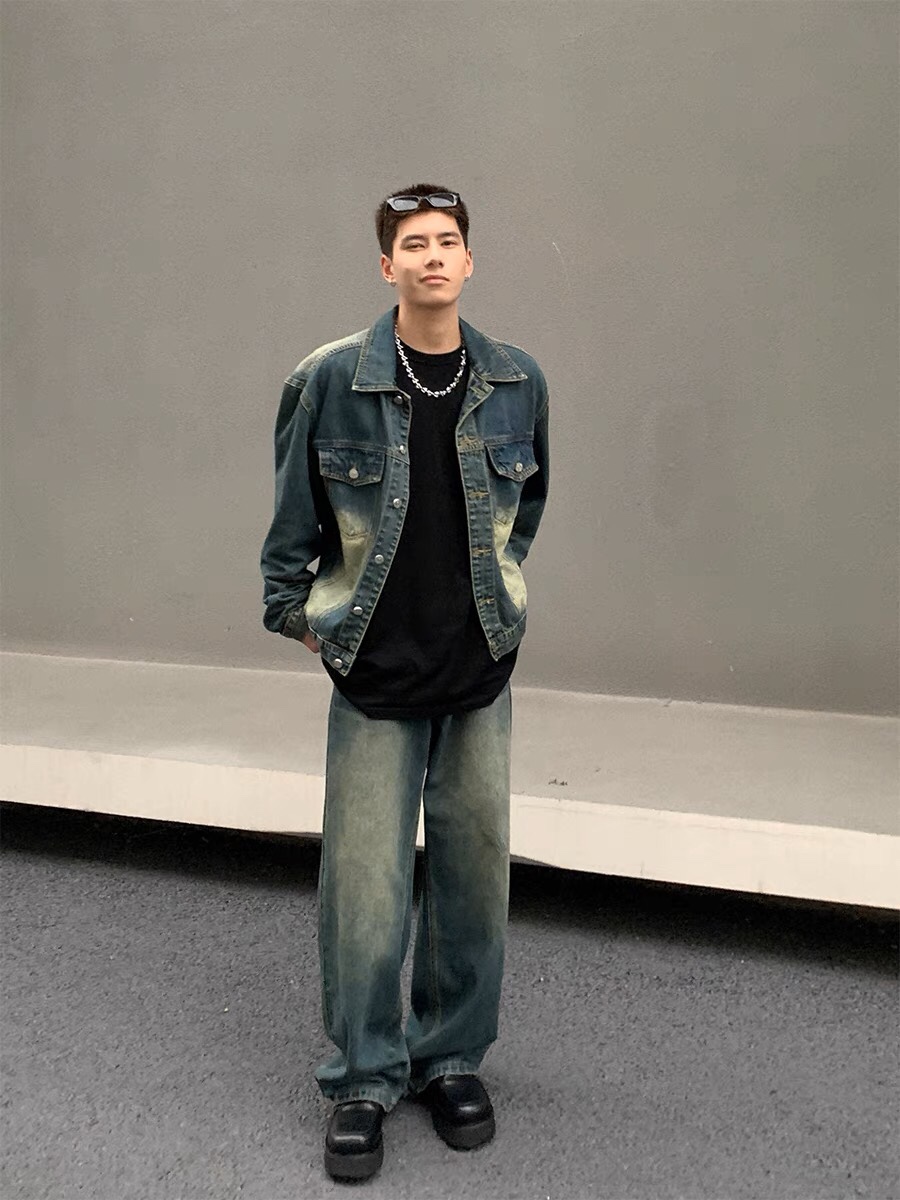 Retrospect Cowboy Coats & Easy-Breathed Pants with Classic Logo for All Genders - 图片 8