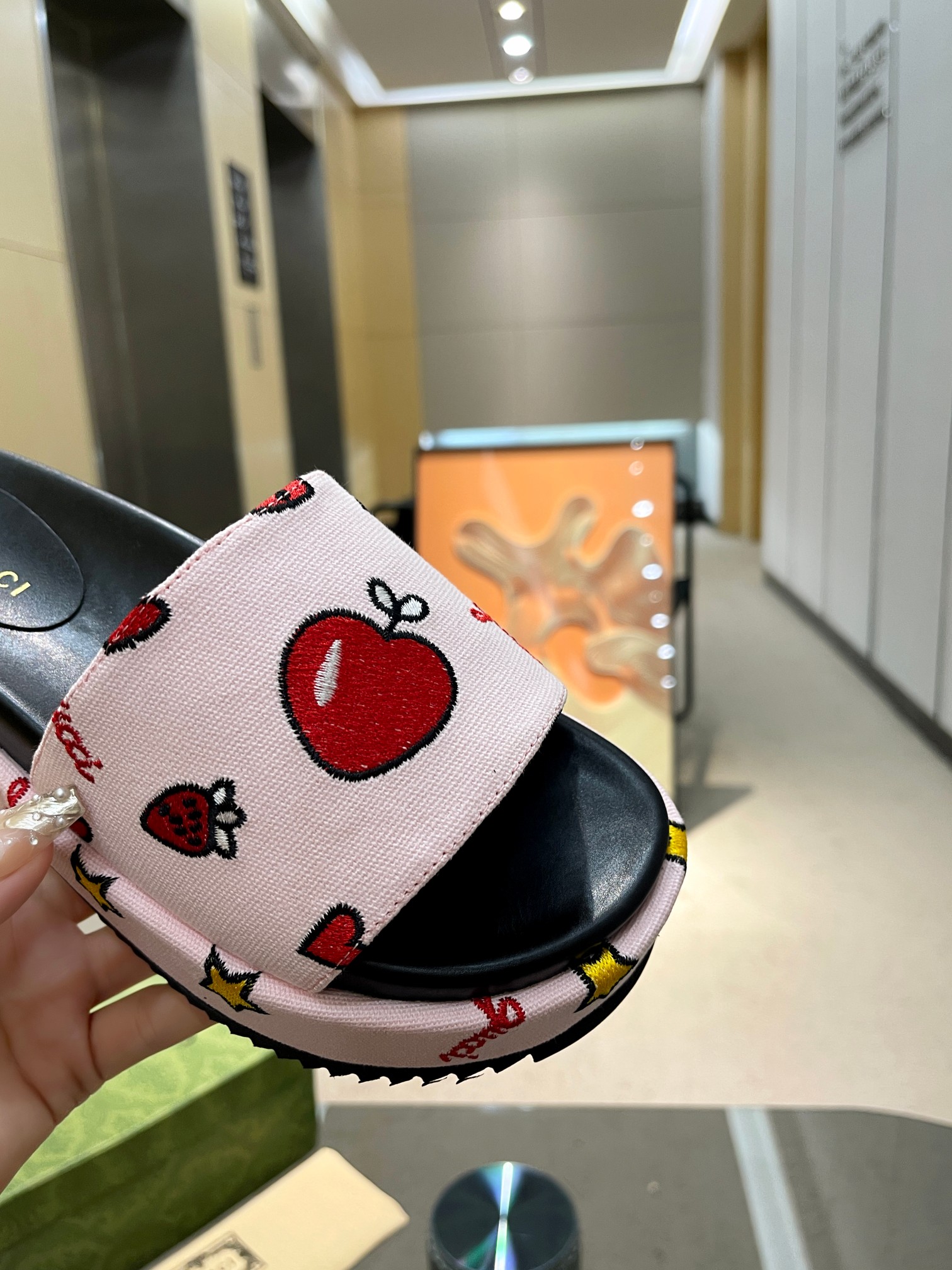 Gucci Limited Edition Platform Slides with Strawberry and Apple Print 8 a1693641026354 7241