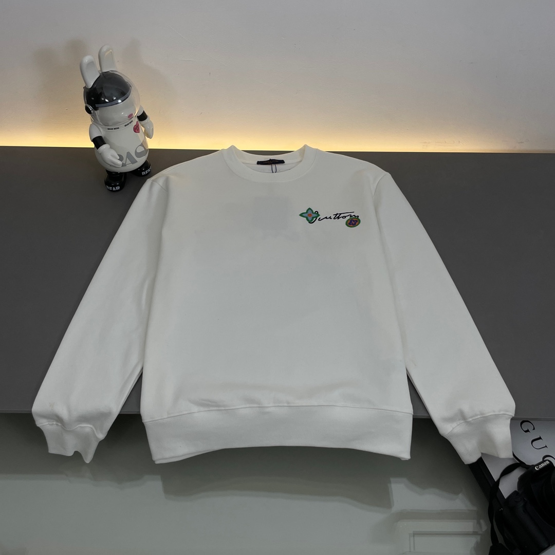 Louis Vuitton Classic Embroidered Floral Crewneck Sweatshirt Unisex