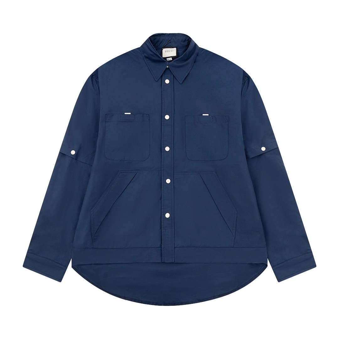 Gucci Odzież Koszule i bluzki Projektant repliki
 Niebieski Hafty Unisex Bawełna Nylon Kolekcja jesienna Długi rękaw
