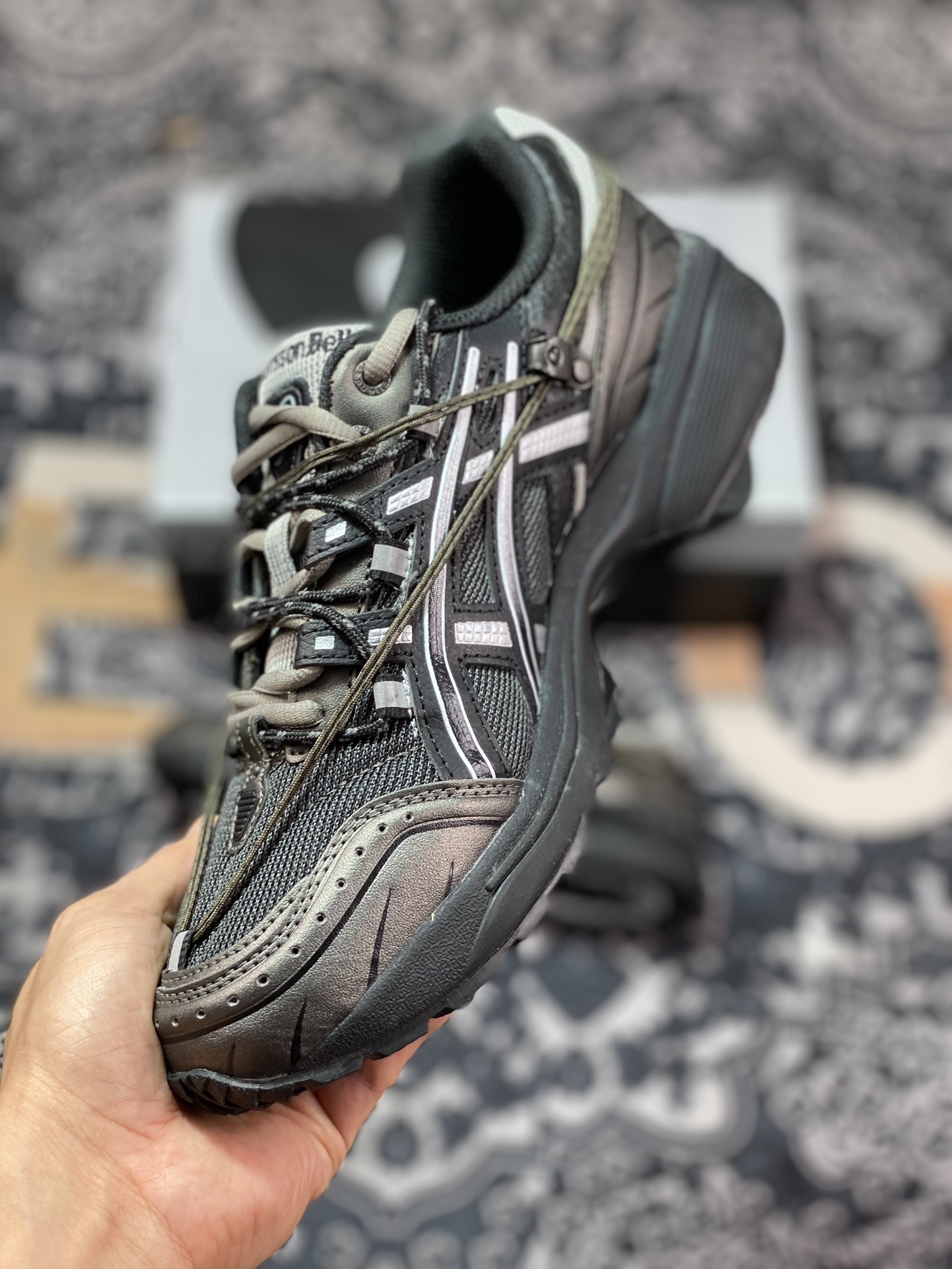 Andersson Bell x ASICS Tiger GEL-1090 series low-top functional running shoes ”Black Titanium Silver Binding” 1203A115-006