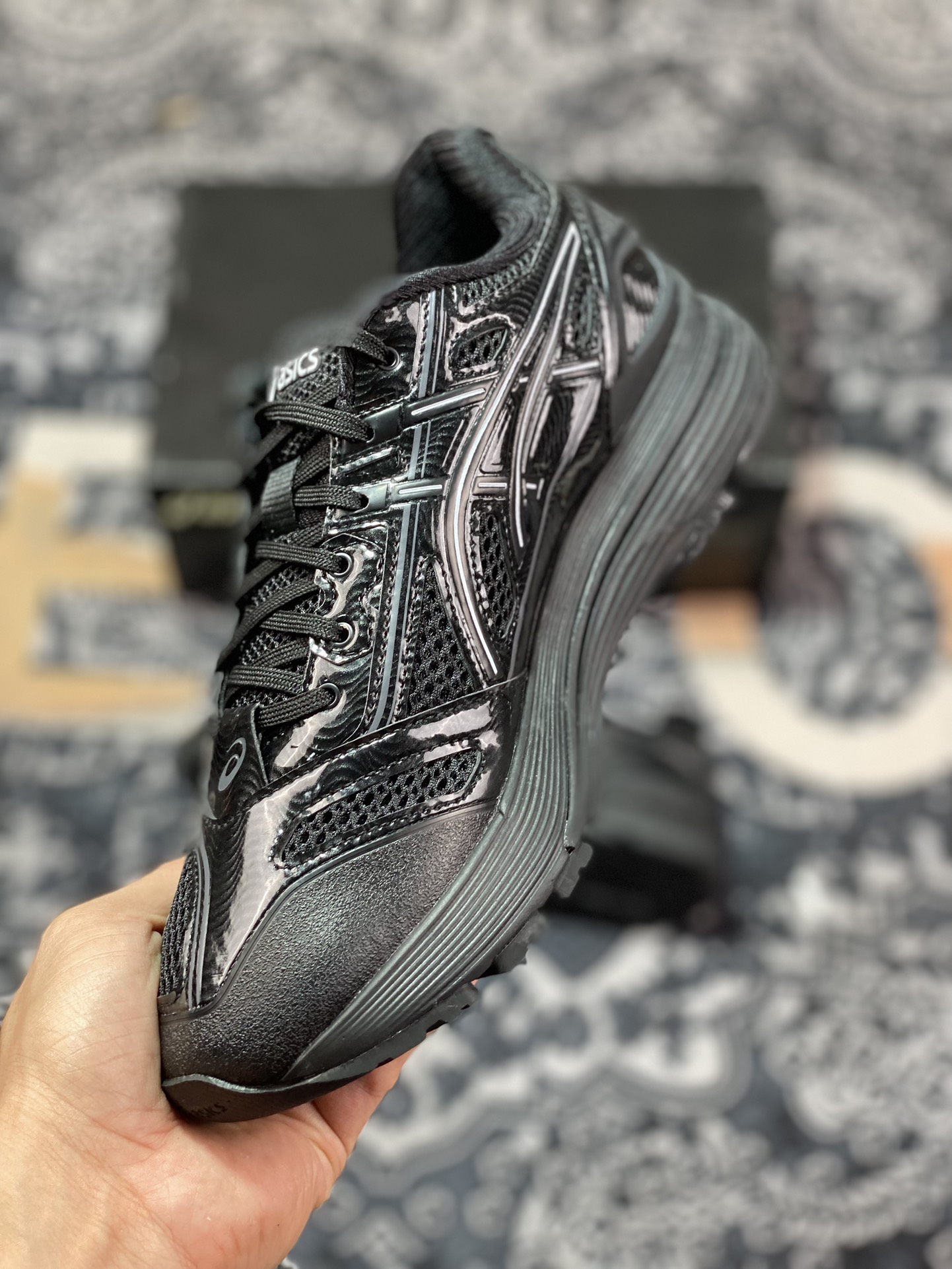 Kiko Kostadinov x ASICS Gel-Korika series low-top functional outdoor style casual sports running shoes ”Samurai Black and White” 1023A010-001