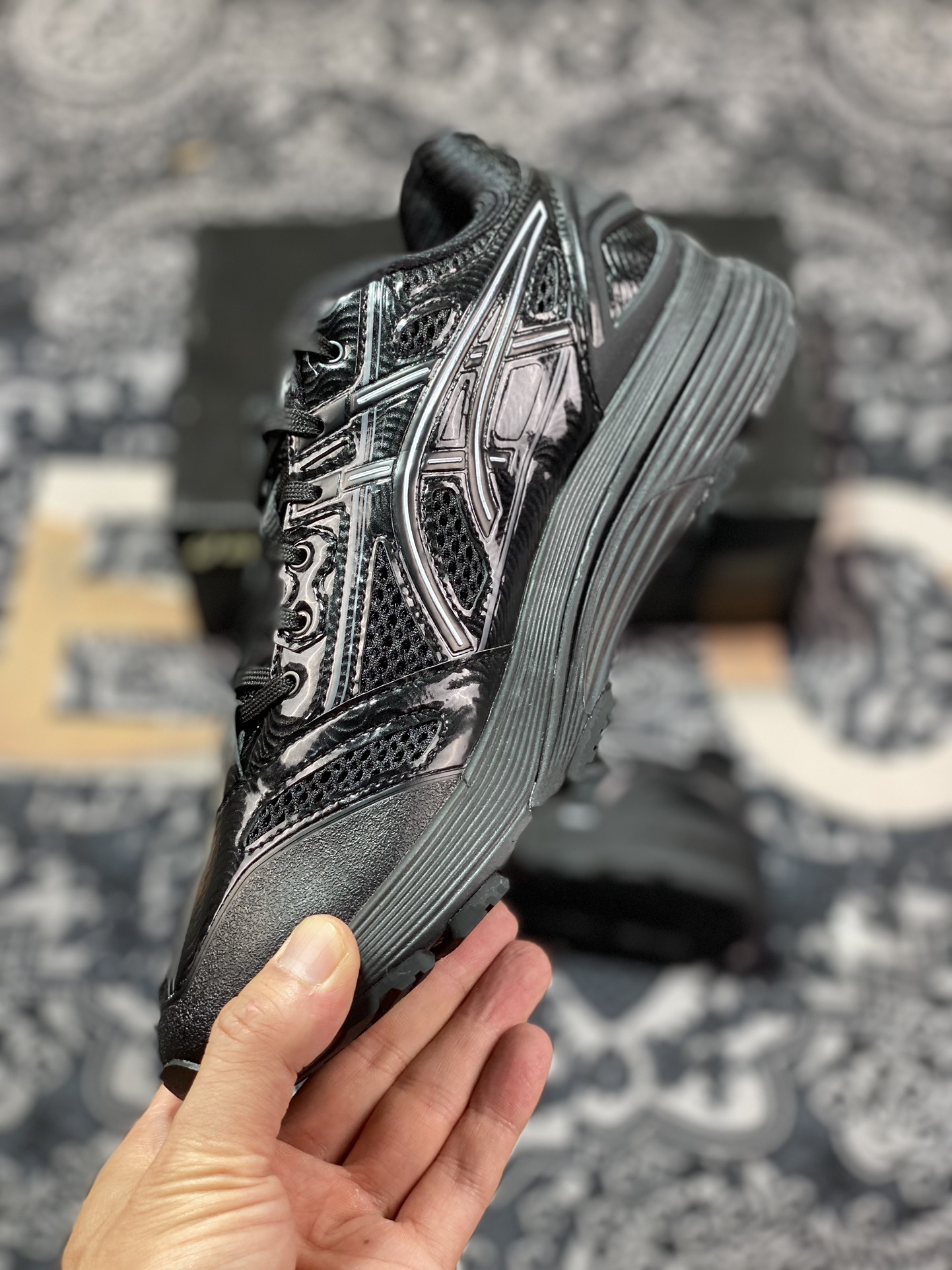 Kiko Kostadinov x ASICS Gel-Korika series low-top functional outdoor style casual sports running shoes ”Samurai Black and White” 1023A010-001