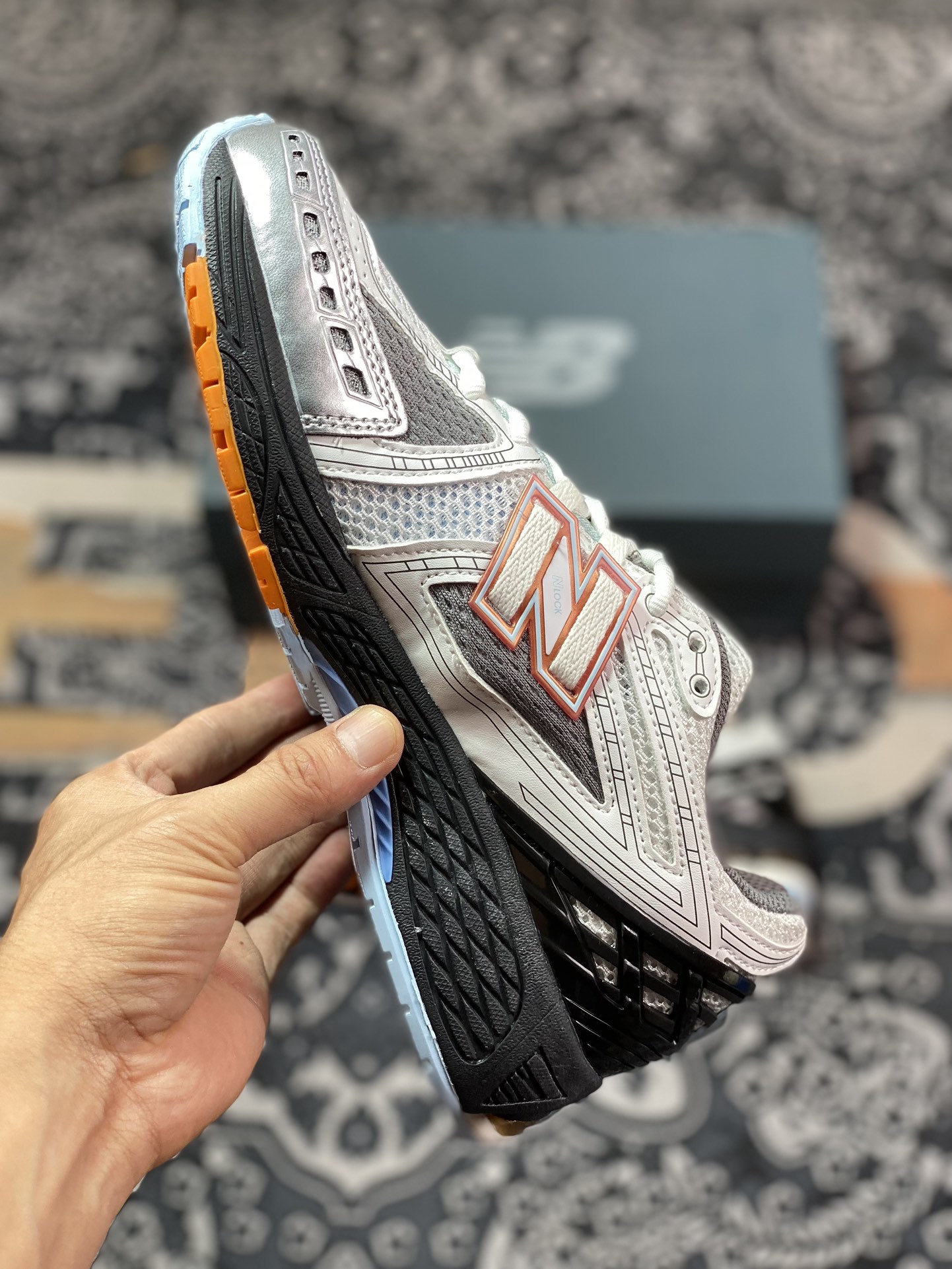 New Balance M1906R series low-top retro dad style casual sports jogging shoes ”white, gray, black, light blue and orange” M1906RBO