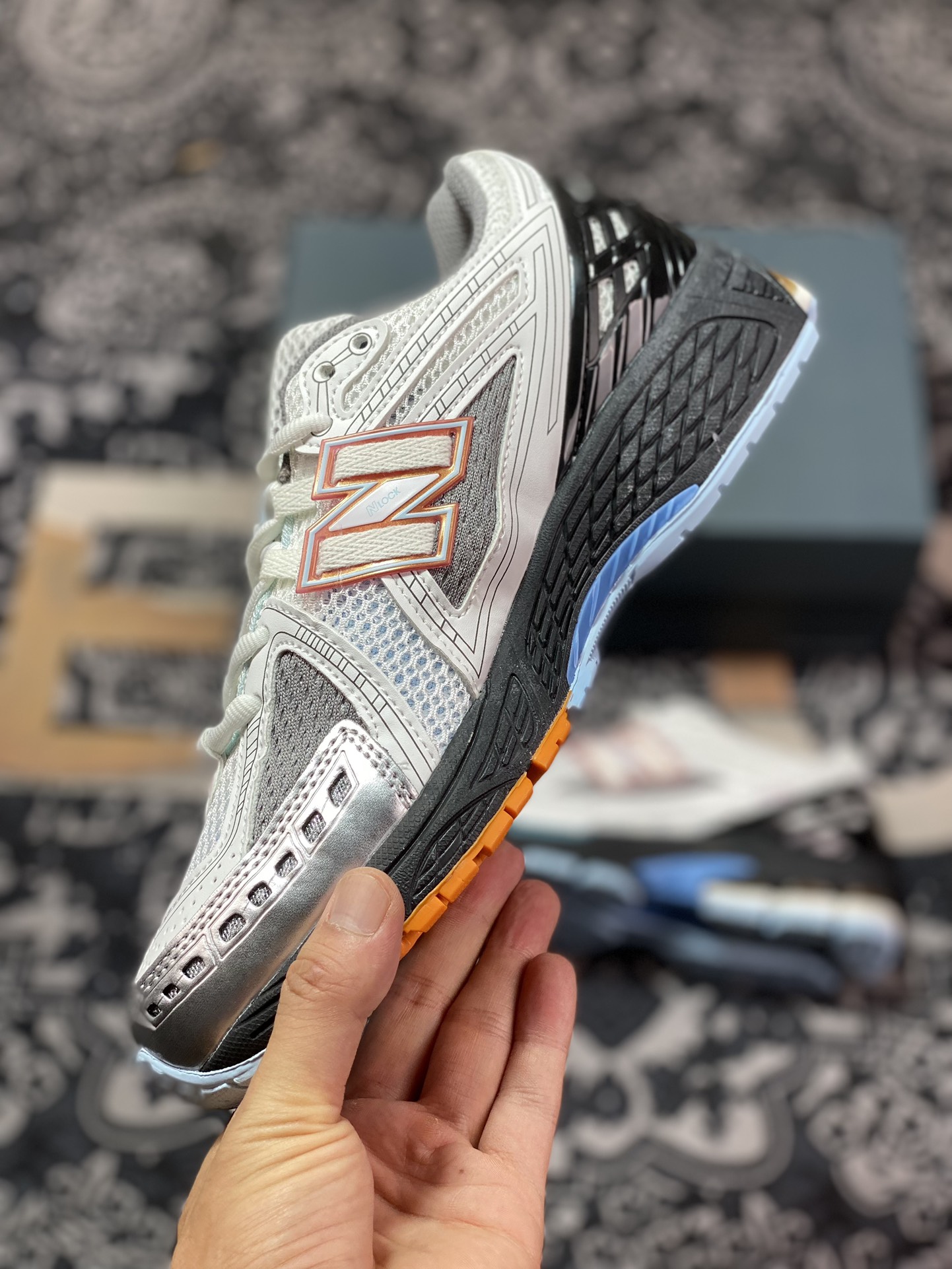 New Balance M1906R series low-top retro dad style casual sports jogging shoes ”white, gray, black, light blue and orange” M1906RBO