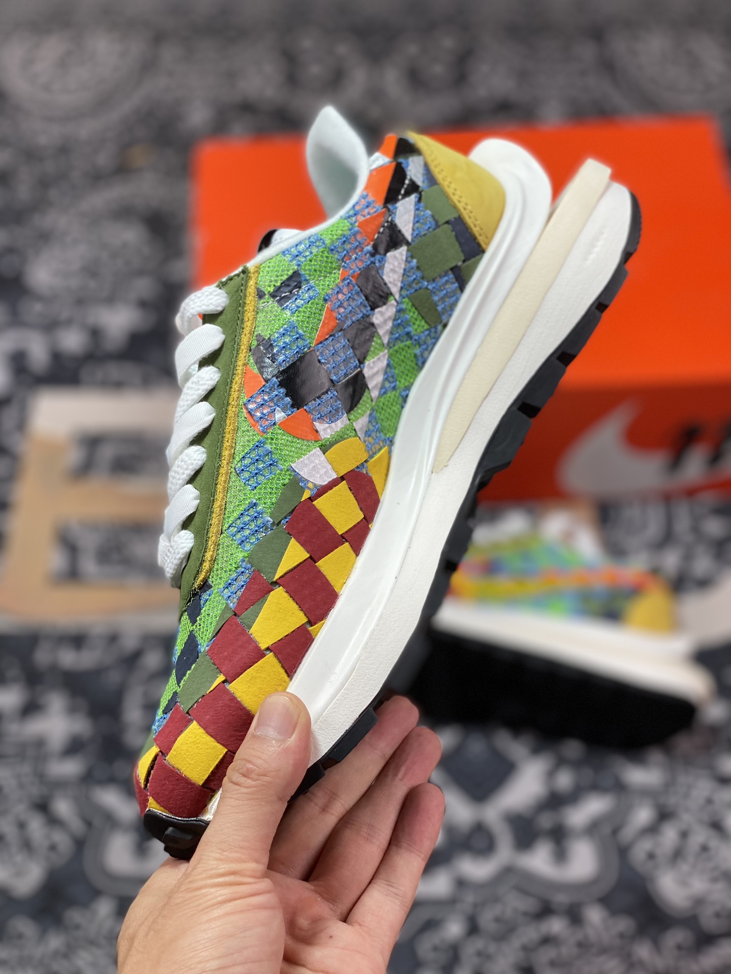 Sacai x Nike woven ”Green Gusto” green waffle 3D DR5209-300