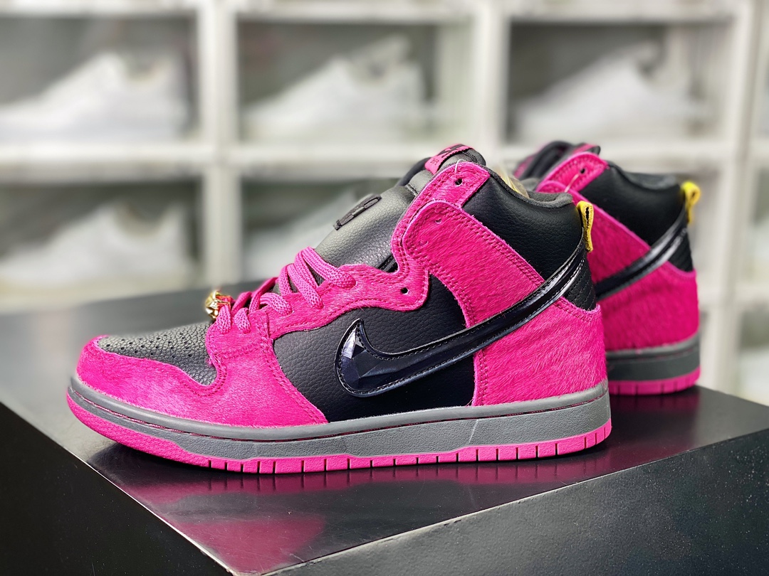 Run The Jewels x Nike SB Dunk High QS ”4/20” Dunk Series High Top Sneakers ”Joint Pink Black” DX4356-600