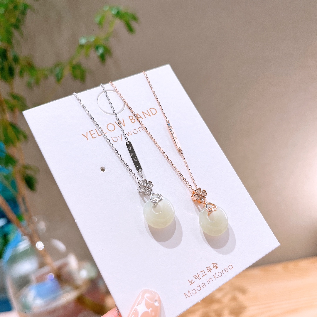 S925 Sterling Silver Hetian Jade Necklace Ethereal Everyday Wear